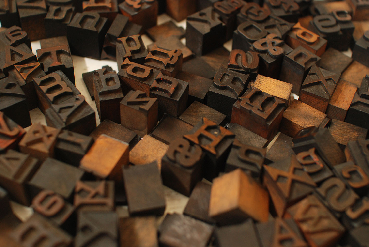 Antique Egyptian Wood Type in a Box