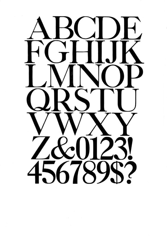 simple specimen of Caslon wood type from the Rob Roy Kelly collection, printed in the UT Design Lab