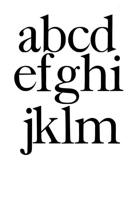 simple specimen of Caslon wood type from the Rob Roy Kelly collection, printed in the UT Design Lab