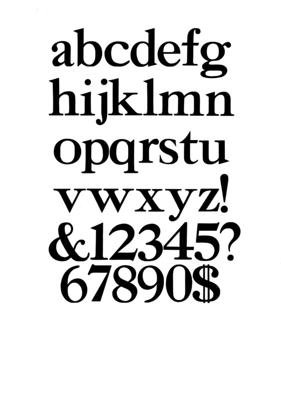 simple specimen of Caslon Bold wood type from the Rob Roy Kelly collection, printed in the UT Design Lab