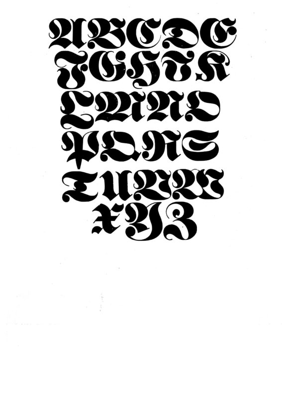 simple specimen of German Full-face wood type from the Rob Roy Kelly collection, printed in the UT Design Lab