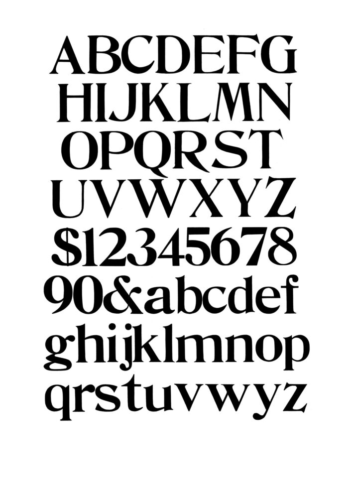 simple specimen of DeVinne wood type from the Rob Roy Kelly collection, printed in the UT Design Lab