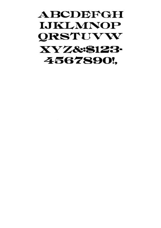 simple specimen of Unique (No. 203) wood type from the Rob Roy Kelly collection, printed in the UT Design Lab
