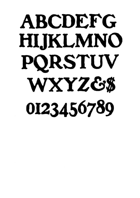 simple specimen of Ben Franklin wood type from the Rob Roy Kelly collection, printed in the UT Design Lab