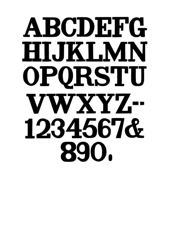 simple specimen of Antique Light Face wood type from the Rob Roy Kelly collection, printed in the UT Design Lab
