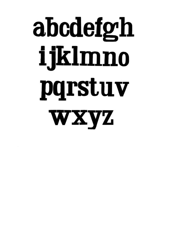 simple specimen of Antique Light Face wood type from the Rob Roy Kelly collection, printed in the UT Design Lab