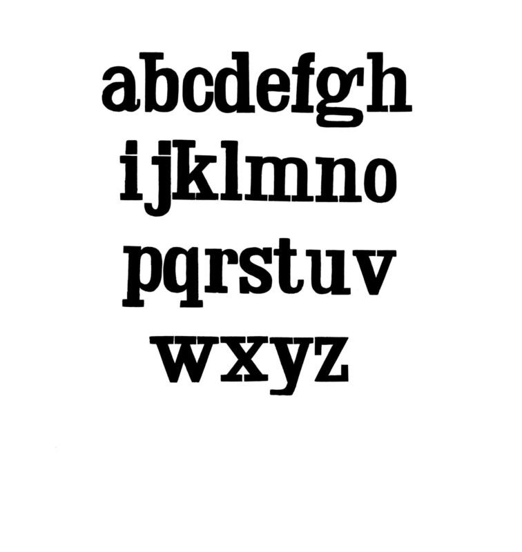 simple specimen of Antique Light Face wood type from the Rob Roy Kelly collection, printed in the UT Design Lab
