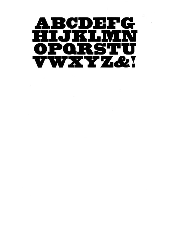 simple specimen of Antique wood type from the Rob Roy Kelly collection, printed in the UT Design Lab