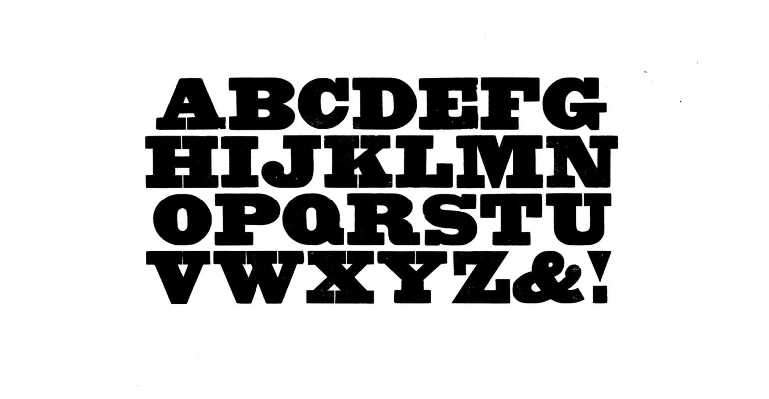 simple specimen of Antique wood type from the Rob Roy Kelly collection, printed in the UT Design Lab