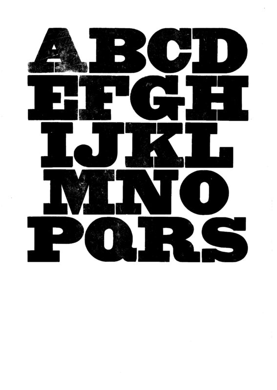 simple specimen of Antique wood type from the Rob Roy Kelly collection, printed in the UT Design Lab