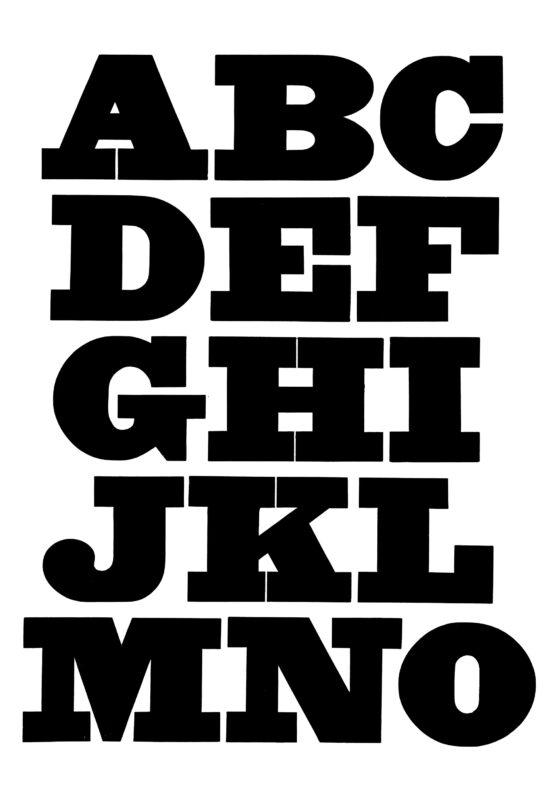 simple specimen of Antique wood type from the Rob Roy Kelly collection, printed in the UT Design Lab