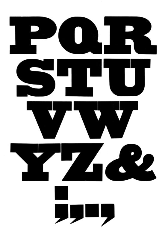 simple specimen of Antique wood type from the Rob Roy Kelly collection, printed in the UT Design Lab