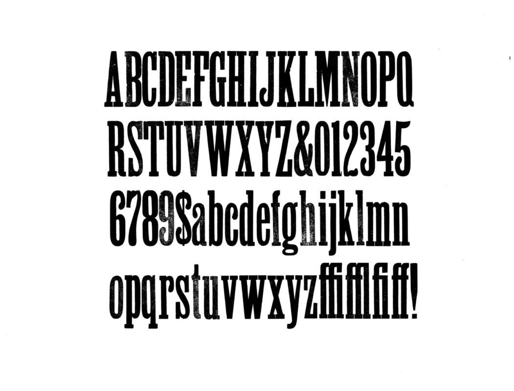 simple specimen of Antique XX Condensed No. 1 wood type from the Rob Roy Kelly collection, printed in the UT Design Lab