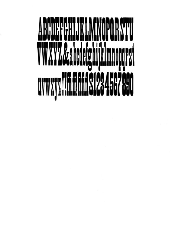 simple specimen of French Antique wood type from the Rob Roy Kelly collection, printed in the UT Design Lab