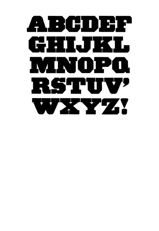 simple specimen of Grecian wood type from the Rob Roy Kelly collection, printed in the UT Design Lab