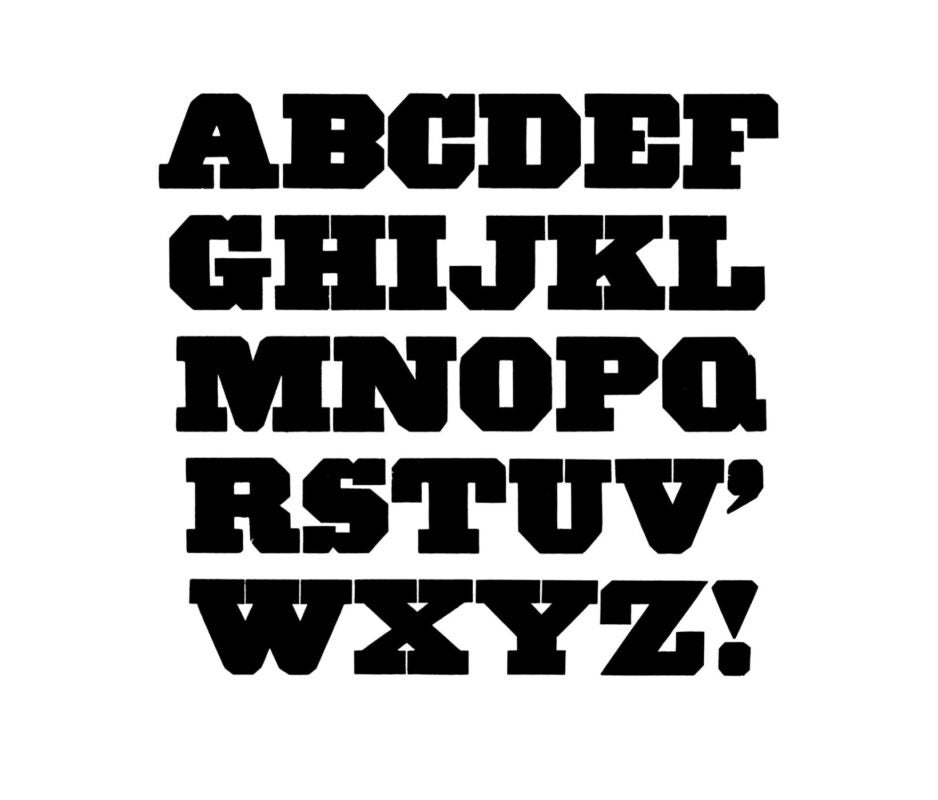 simple specimen of Grecian wood type from the Rob Roy Kelly collection, printed in the UT Design Lab