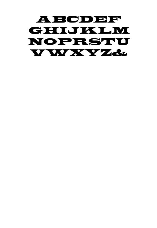 simple specimen of Latin Extended wood type from the Rob Roy Kelly collection, printed in the UT Design Lab