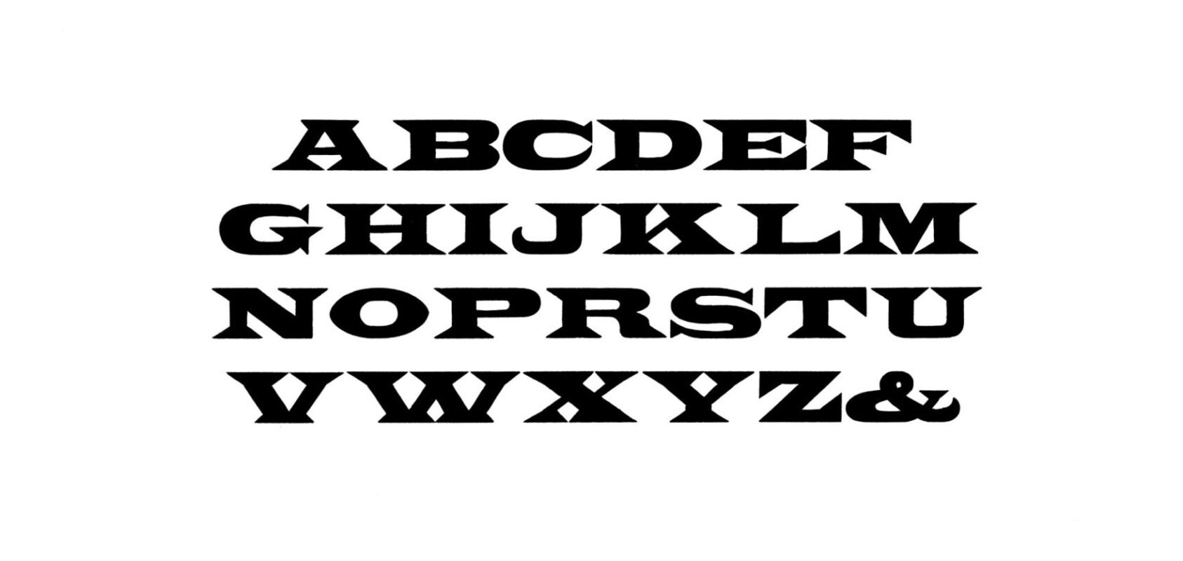 simple specimen of Latin Extended wood type from the Rob Roy Kelly collection, printed in the UT Design Lab