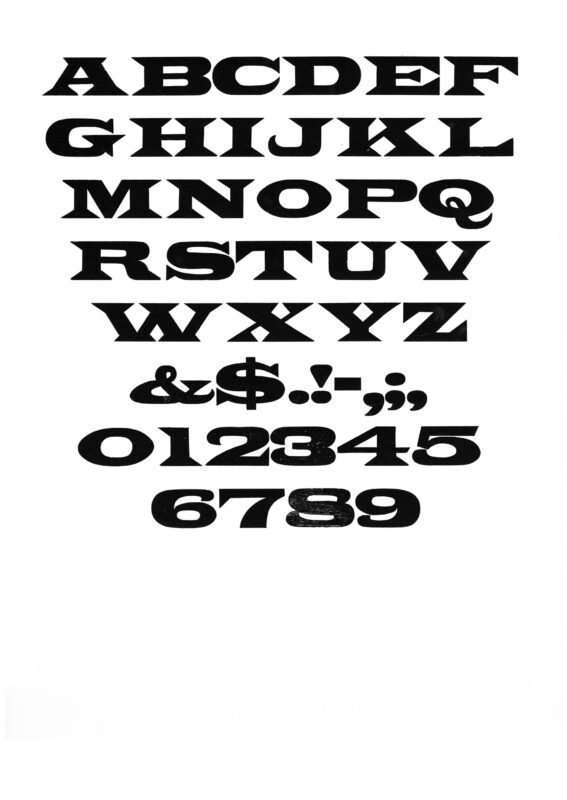 simple specimen of Latin Extended wood type from the Rob Roy Kelly collection, printed in the UT Design Lab