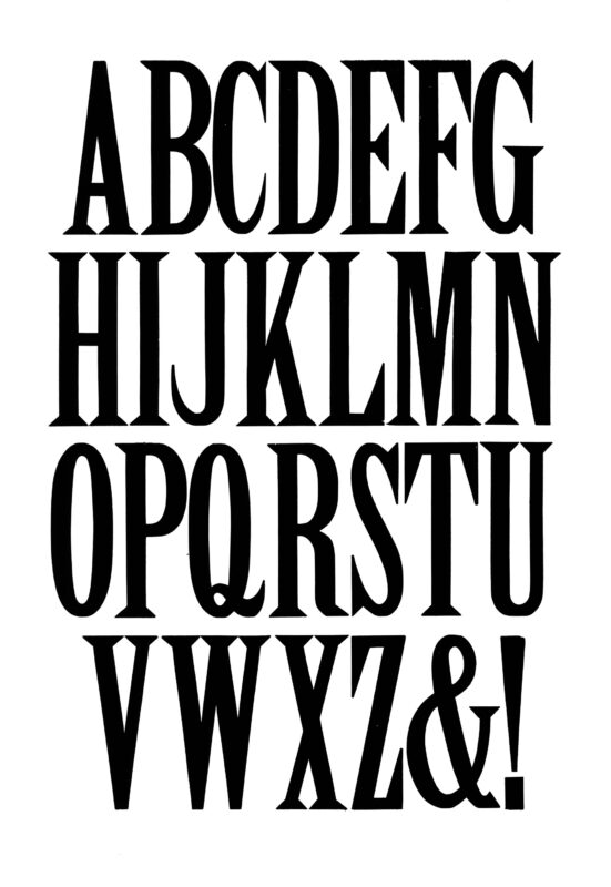 simple specimen of No. 129 wood type from the Rob Roy Kelly collection, printed in the UT Design Lab