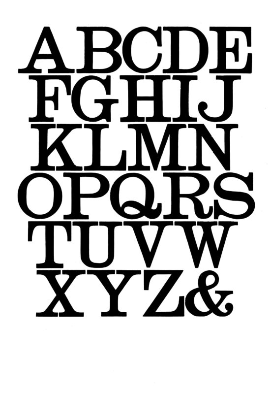 simple specimen of Ionic wood type from the Rob Roy Kelly collection, printed in the UT Design Lab