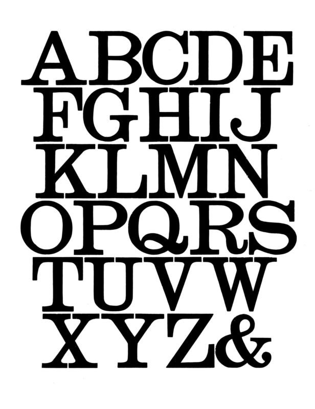 simple specimen of Ionic wood type from the Rob Roy Kelly collection, printed in the UT Design Lab