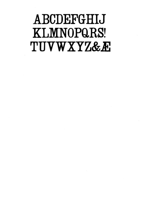 simple specimen of Ionic Condensed wood type from the Rob Roy Kelly collection, printed in the UT Design Lab