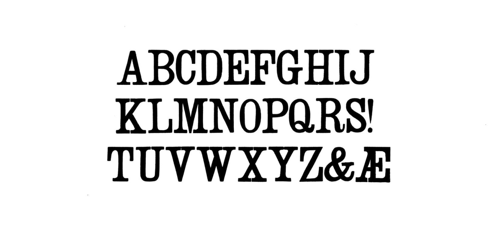 simple specimen of Ionic Condensed wood type from the Rob Roy Kelly collection, printed in the UT Design Lab