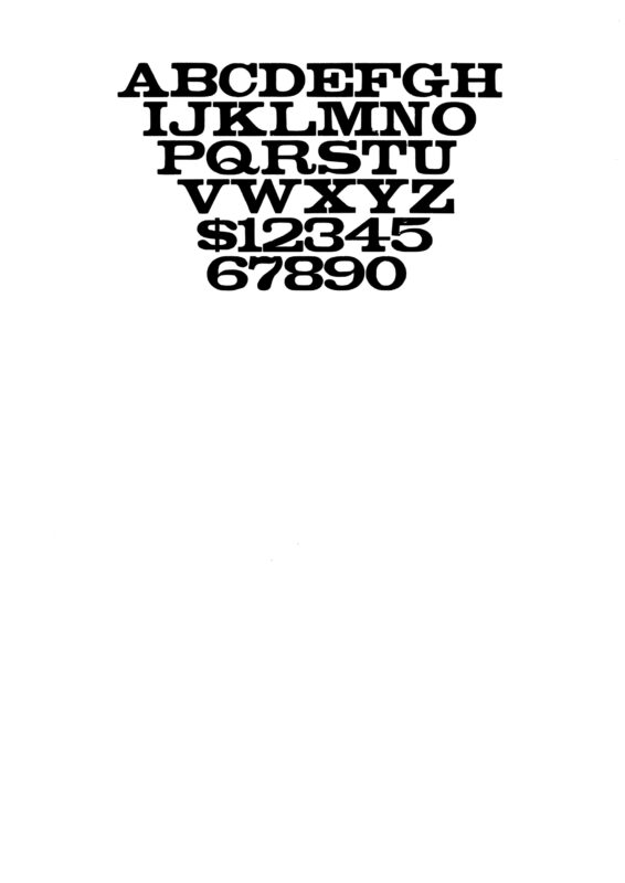 simple specimen of Clarendon Extended wood type from the Rob Roy Kelly collection, printed in the UT Design Lab