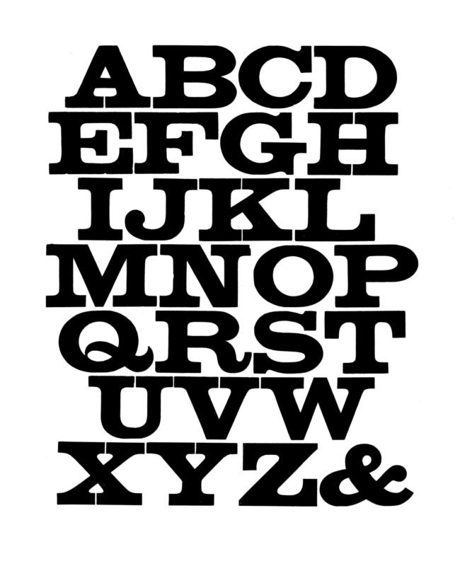simple specimen of Clarendon Extended wood type from the Rob Roy Kelly collection, printed in the UT Design Lab