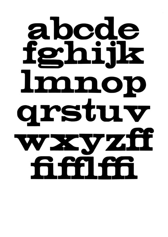 simple specimen of Clarendon Extended wood type from the Rob Roy Kelly collection, printed in the UT Design Lab