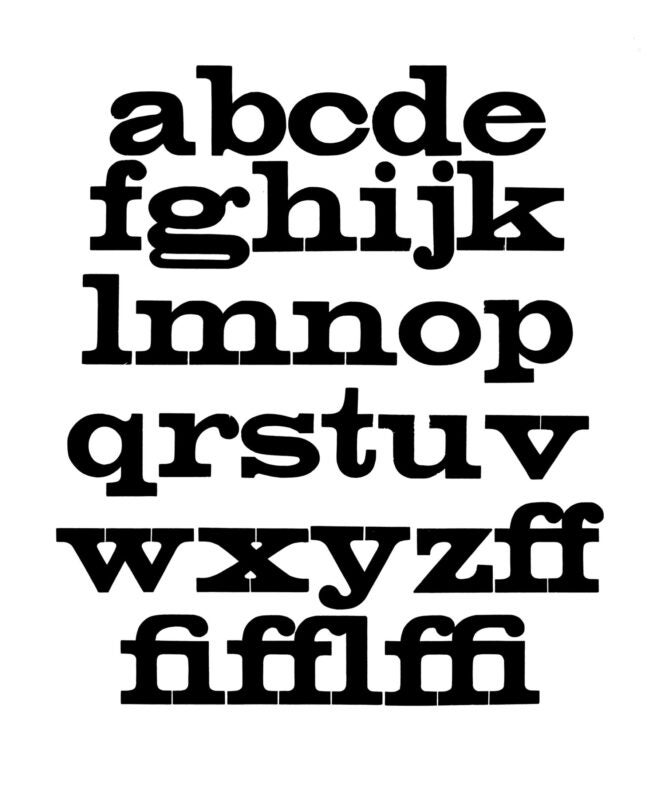 simple specimen of Clarendon Extended wood type from the Rob Roy Kelly collection, printed in the UT Design Lab