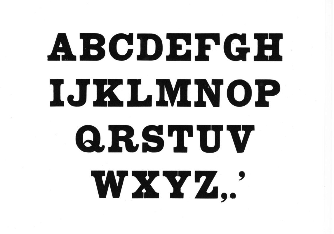 simple specimen of Columbian wood type from the Rob Roy Kelly collection, printed in the UT Design Lab