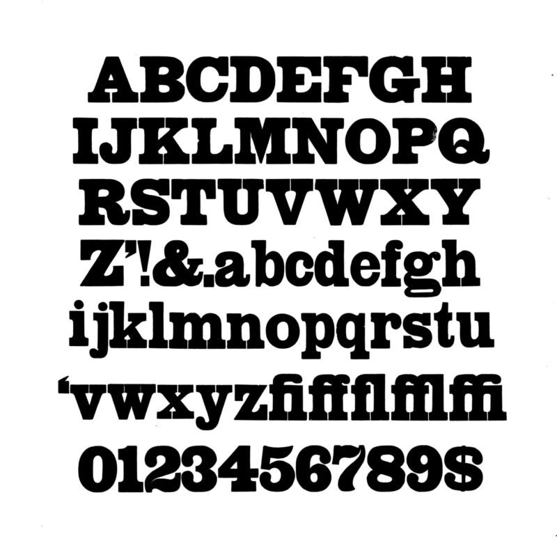 simple specimen of Columbian wood type from the Rob Roy Kelly collection, printed in the UT Design Lab