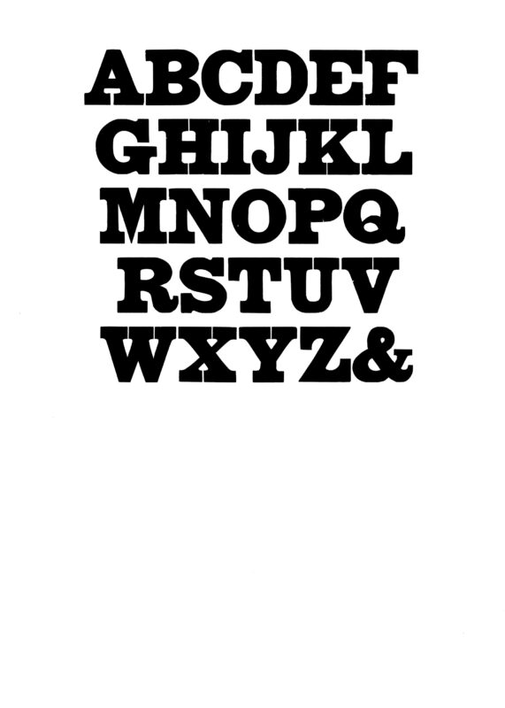 simple specimen of Columbian wood type from the Rob Roy Kelly collection, printed in the UT Design Lab