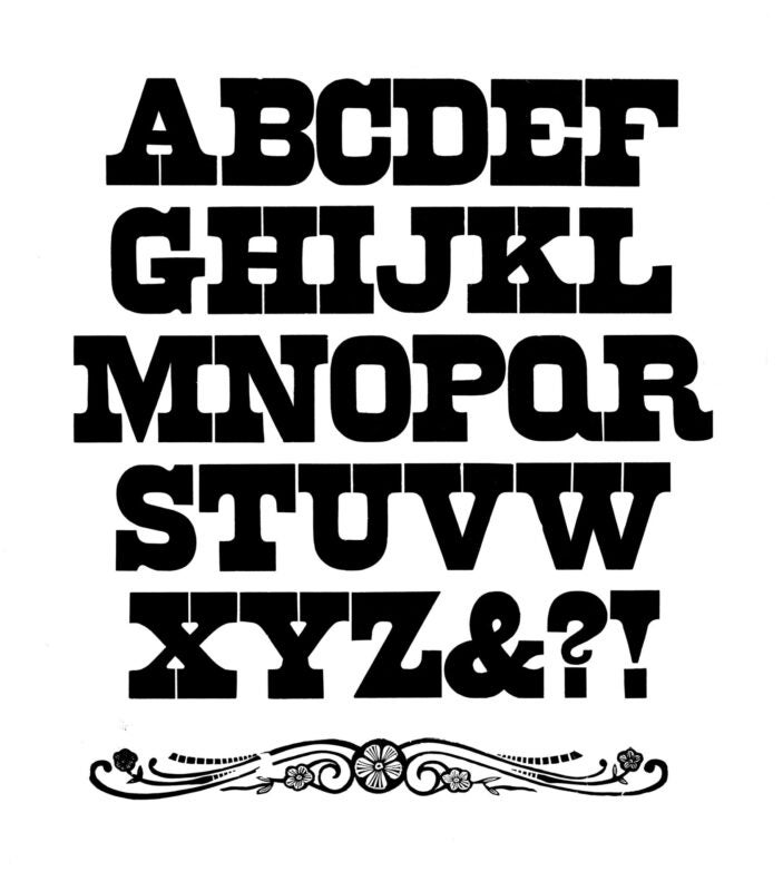 simple specimen of Aldine wood type from the Rob Roy Kelly collection, printed in the UT Design Lab
