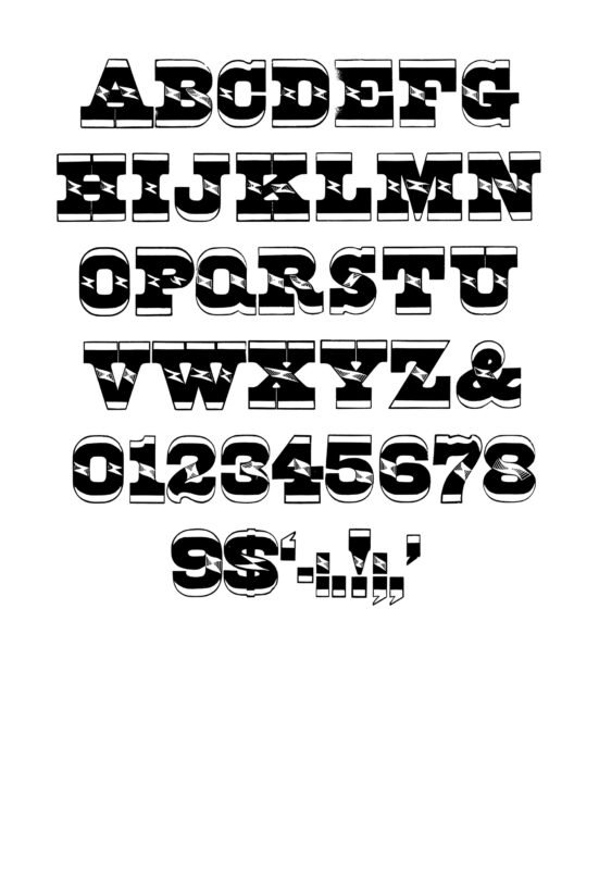 simple specimen of Aldine Ornamented wood type from the Rob Roy Kelly collection, printed in the UT Design Lab