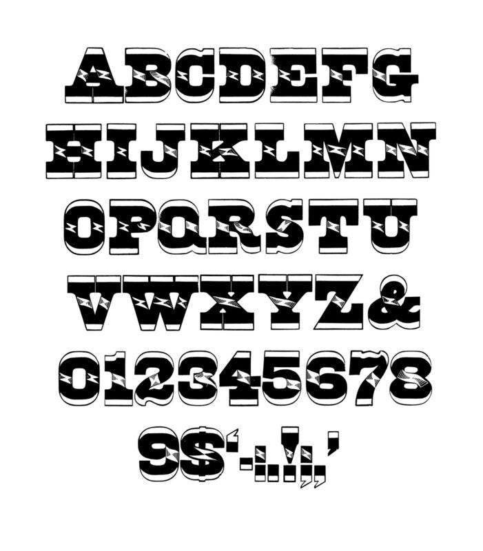 simple specimen of Aldine Ornamented wood type from the Rob Roy Kelly collection, printed in the UT Design Lab