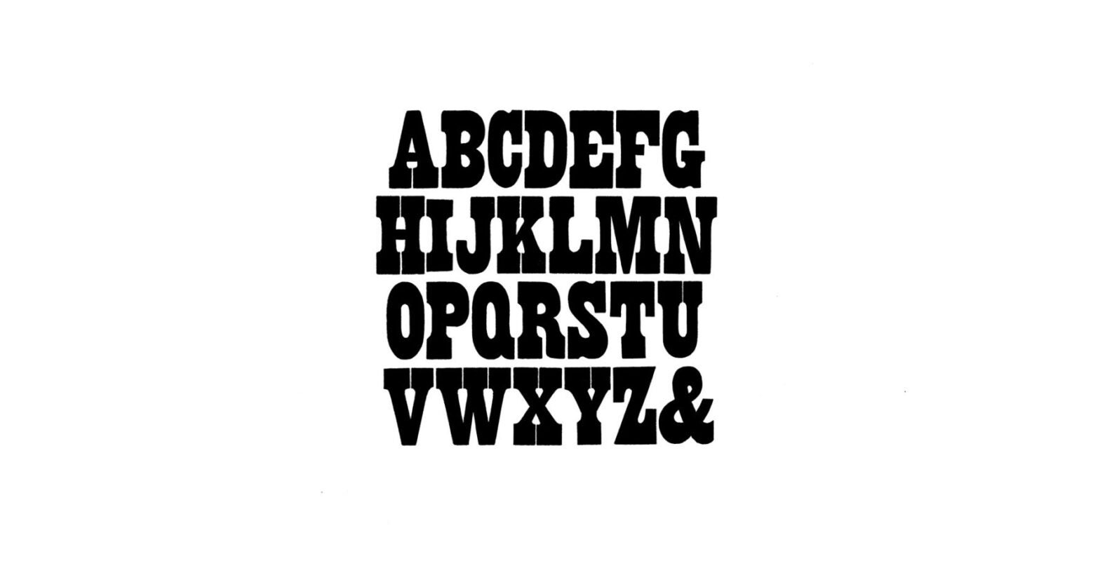 simple specimen of Clarendon Italian wood type from the Rob Roy Kelly collection, printed in the UT Design Lab