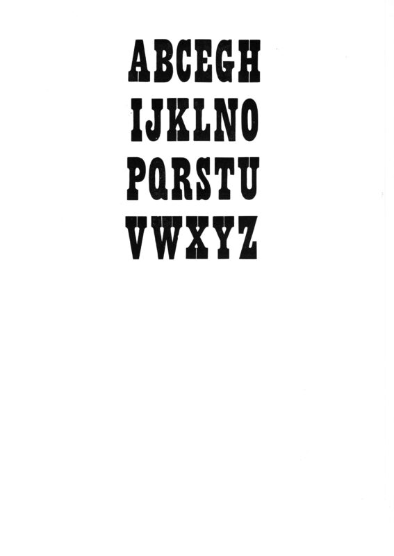 simple specimen of Clarendon No. 1 wood type from the Rob Roy Kelly collection, printed in the UT Design Lab