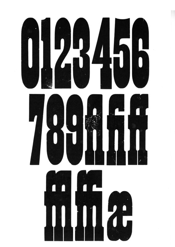 simple specimen of French Clarendon wood type from the Rob Roy Kelly collection, printed in the UT Design Lab