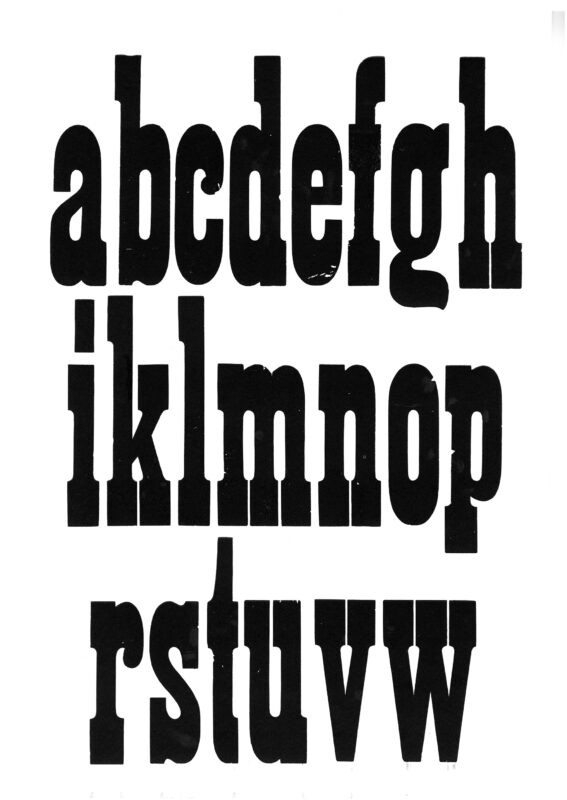 simple specimen of French Clarendon wood type from the Rob Roy Kelly collection, printed in the UT Design Lab