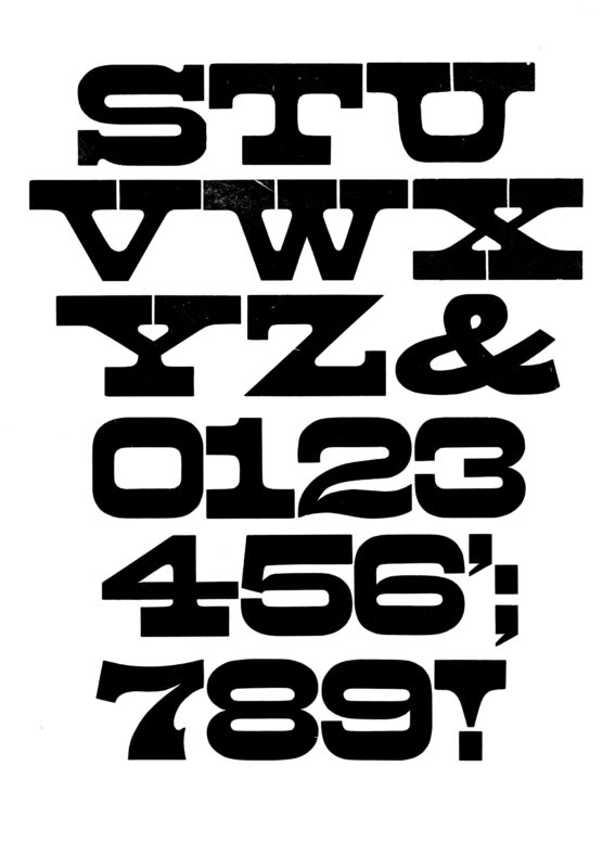 simple specimen of Aldine Expanded wood type from the Rob Roy Kelly collection, printed in the UT Design Lab