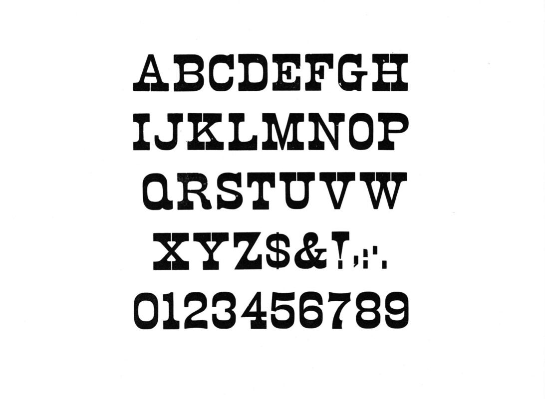 simple specimen of Norwich Aldine wood type from the Rob Roy Kelly collection, printed in the UT Design Lab