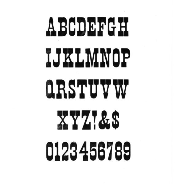 simple specimen of French Clarendon No. 2 wood type from the Rob Roy Kelly collection, printed in the UT Design Lab