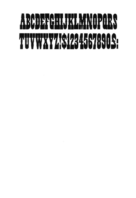 simple specimen of No. 501 wood type from the Rob Roy Kelly collection, printed in the UT Design Lab