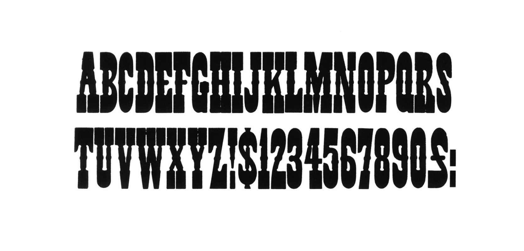 simple specimen of No. 501 wood type from the Rob Roy Kelly collection, printed in the UT Design Lab