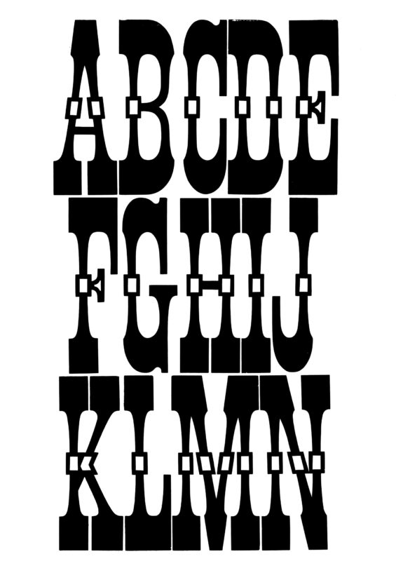 simple specimen of Celtic wood type from the Rob Roy Kelly collection, printed in the UT Design Lab