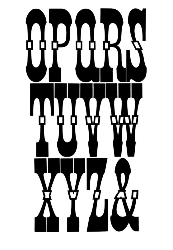 simple specimen of Celtic wood type from the Rob Roy Kelly collection, printed in the UT Design Lab