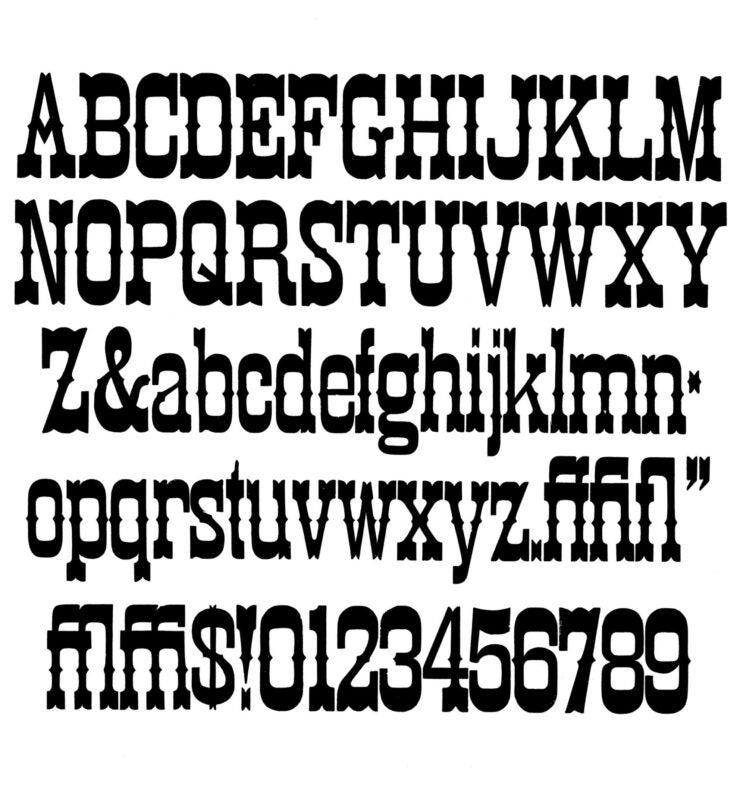 simple specimen of Tuscan Egyptian wood type from the Rob Roy Kelly collection, printed in the UT Design Lab
